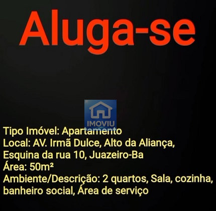 Aluga-se apartamentos novos na Avenida Irmã Dulce, principal do bairro Alto da Aliança, Juazeiro-Bahia - IMOVIU
